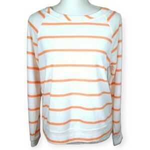 PINK ROSE PEACH & WHITE STRIPE PULLOVER SZ.M EUC.